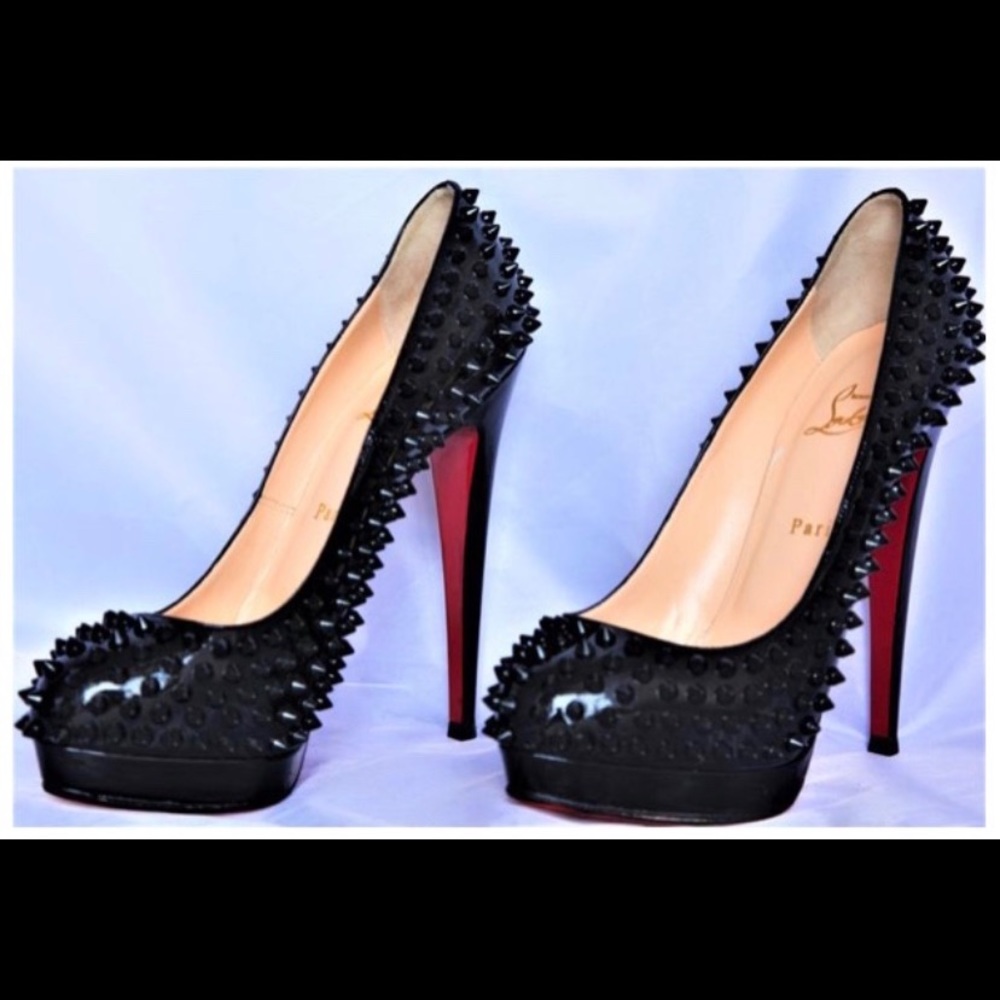 Christian Louboutin Black Spiked Pumps